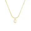 Wholesale Jewelry Fashion Letter Copper Diamond Snake Chain Necklace