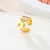 Wholesale 304 Stainless Steel Lightning PVD Coated 14K Gold Plated 18K Gold Plated Simple Style Classic Style Waterproof Non Tarnish Gold Silver Charm Rings