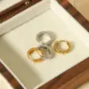 Wholesale PVD Coated Real Gold Plated 18K Gold Round 304 Stainless Steel Simple Style Waterproof Non Tarnish Earrings