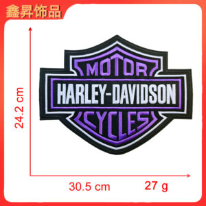 Heated hot melt glue*purple white*large letter shield*harley-davidson*height 24.2*30.5cm