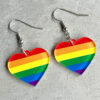 Wholesale Rainbow Multicolor Heart Shaped Acrylic Earrings