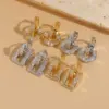 Wholesale 1 Pair Classic Style Geometric Asymmetrical Plating Inlay Copper Zircon 14k Gold Plated Ear Studs