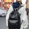 Wholesale Pu Soft Schoolbag College Student Casual Travel Backpack