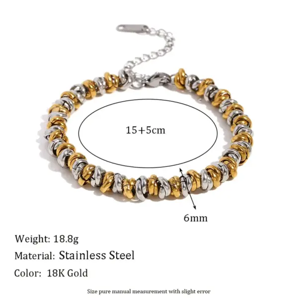 Wholesale 304 Stainless Steel Geometric Color Block Solid Color PVD Coated Real Gold Plated Simple Style Waterproof Non Tarnish Plating Gold Silver Bracelets Necklace