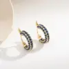 Wholesale 1 Pair Classic Style Circle Plating Inlay Copper Zircon Gold Plated Earrings