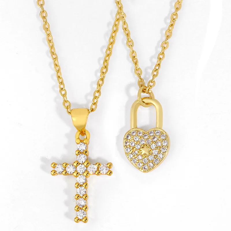 Wholesale Copper Plating Cross Necklace