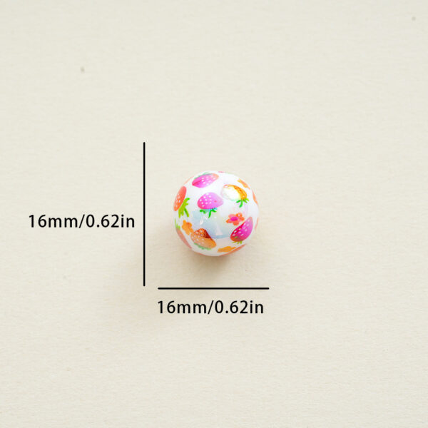 Wholesale 10pcs Acrylic Solid Color Strawberry Plated Color Printing Beads