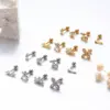 Wholesale 1 Piece Sweet Simple Style Pentagram Geometric Heart Shape Plating Inlay Copper Zircon Cartilage Earrings