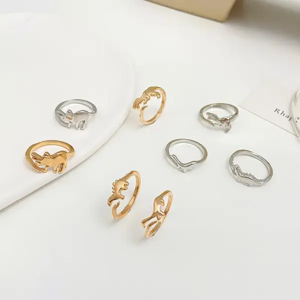 Wholesale Copper Plating Dinosaur No Inlaid Copper Rings