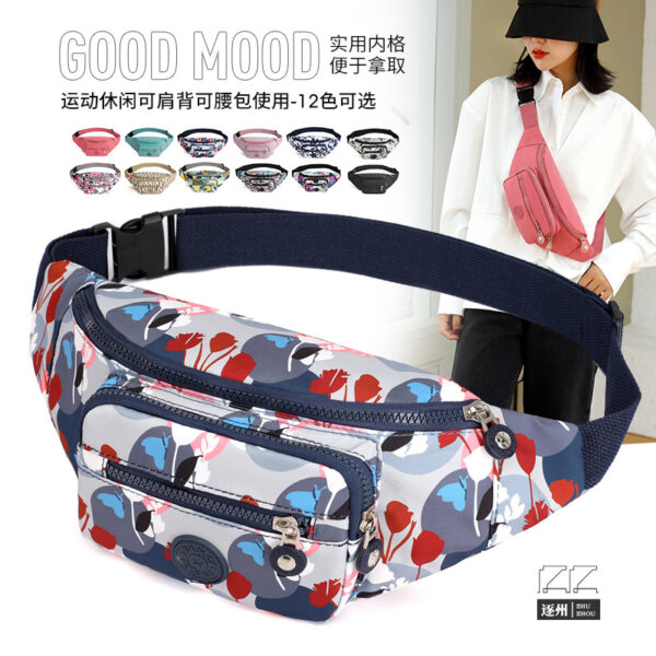 Wholesale Women's casual crossbody waist bag outdoor fashion all-match shoulder waist bag Korean style trendy multi-layer travel portable bag