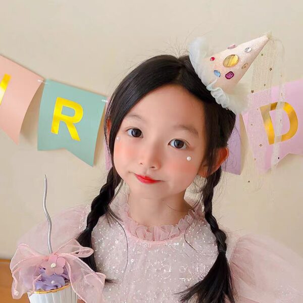 oly-5fb062e0dca01168c671ca95d3b56a7a Wholesale Princess Style Super Fairy Mesh Ribbon Rhinestone Party Birthday Hat Hair Clip Christmas Headwear Holiday Atmosphere