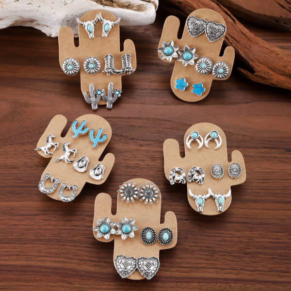 oly-5fb7d55d1c212ed63c00a57e2c5a55fe Wholesale Western Horseshoe Cactus Cowboy Earring Set
