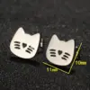 Wholesale PVD Coated 18K Gold Real Gold Plated Cat 304 Stainless Steel Cute Simple Style Waterproof Non Tarnish Ear Studs