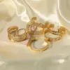 Wholesale PVD Coated 18K Gold Real Gold Plated Leaf Solid Color Knot Stainless Steel Basic Retro Waterproof Non Tarnish 304 Stainless Steel Bangle