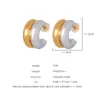 Wholesale 304 Stainless Steel C Shape PVD Coated 18K Gold Plated Real Gold Plated Casual Elegant Simple Style Waterproof Non Tarnish Layered Patchwork Gold Silver Ear Studs