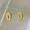 Wholesale Oval Stud Earrings For Women Featuring Electroplated 18K Real Gold Plated 304 Stainless Steel With 0.03µm PVD Coated Layer