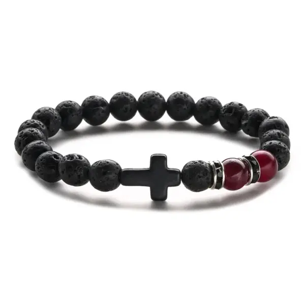 Wholesale Ethnic Style Cross Natural Stone Beaded Bracelets