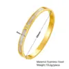 304 Stainless Steel Solid Color PVD Coated Acrylic Rhinestones 18K Real Gold Plated Princess Cute Waterproof Non Tarnish Inlay Gold Bangle