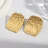 Wholesale Electroplating Golden Plated Triangle Square Oval 304 Stainless Steel Casual Simple Style Polishing Plating Earrings
