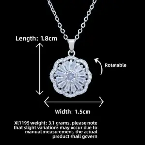 XL1195 Rotating Lace Necklace / Silver