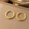 PVD Coated Real Gold Plated Geometric Round Solid Color Titanium Steel Simple Style Waterproof Non Tarnish Earrings Ear Studs