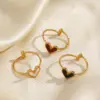Wholesale Ion Plating (IP) 18K Gold Plated Heart Shape 304 Stainless Steel Sweet Simple Style Waterproof Non Tarnish Rings