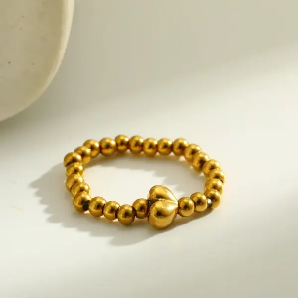 Wholesale 18K Gold Plated 304 Stainless Steel Vacuum Electroplating (In Furnace) Zircon Round Square Heart Mixed Color (Jewelry Metal Contrast) Electroplated Ring For Women Valentine's Day