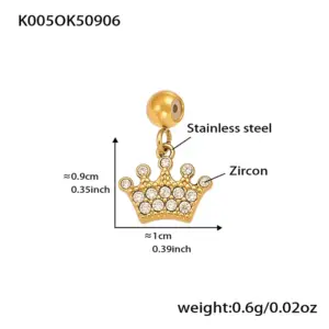 K005-Golden Crown Zircon Pendant