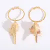Wholesale Ion Plating (IP) 18K Gold Plated Conch Shell 304 Stainless Steel Natural Exaggerated Marine Style Beach Drop Earrings
