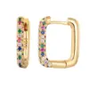 1 Pair Elegant Rectangle Plating Inlay Copper Zircon White Gold Plated Gold Plated Earrings