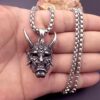 Wholesale Japanese Ghost Mask Horror Gift Necklace Jewelry Men's Necklace Hip-hop Necklace Men