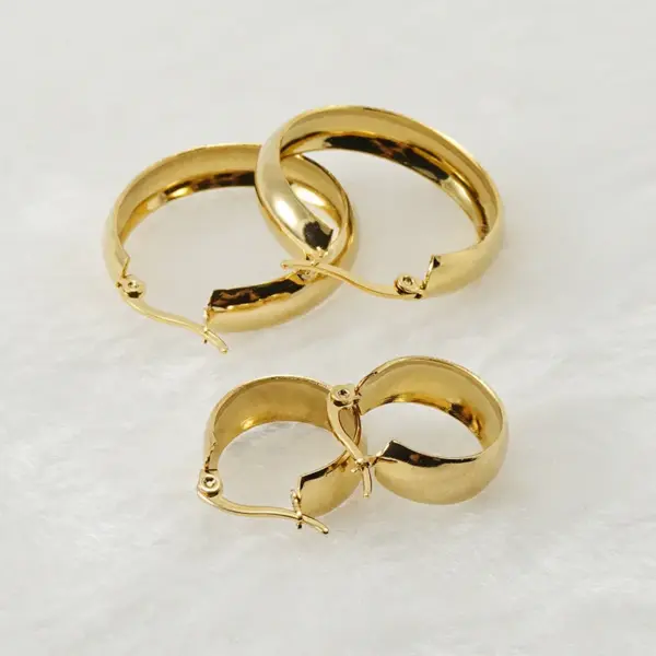 Simple Style Round Gold Plated 304 Stainless Steel 18K Gold Plated Stainless Steel Earrings