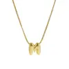 Wholesale Jewelry Basic Modern Style Classic Style Letter 304 Stainless Steel Brass Plating Pendant Necklace