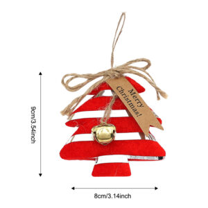 Red striped Christmas tree ornament