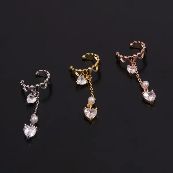Wholesale U Shape Inlaid Zircon Copper Copper Earrings