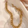 PVD Coated Real Gold Plated 18K Gold Geometric 304 Stainless Steel Punk Waterproof Non Tarnish 304 Stainless Steel Necklace