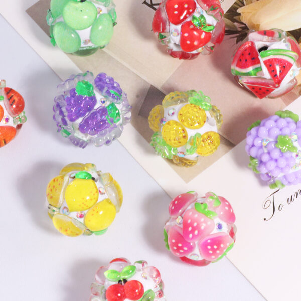 Wholesale Soft pottery color simulation fruit beads straight hole loose beads beads wearable pen diy mobile phone chain key chain bag chain accessories