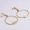 Wholesale PVD Coated 18K Gold Plated Letter 304 Stainless Steel Simple Style Waterproof Non Tarnish 304 Stainless Steel Bracelets
