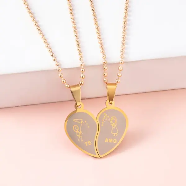 Wholesale PVD Coated Gold Plated Heart 304 Stainless Steel Simple Style Waterproof Non Tarnish Iron Chain