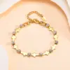Wholesale Ion Plating (IP) Real Gold Plated 18K Cross Square Heart Shape 201 Stainless Steel IG Style Waterproof Non Tarnish Bracelets