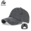 Wholesale Cross-border beautiful goods ponytail broken hole cap children do old washed baseball cap curved eaves light board cap solid color cap B838