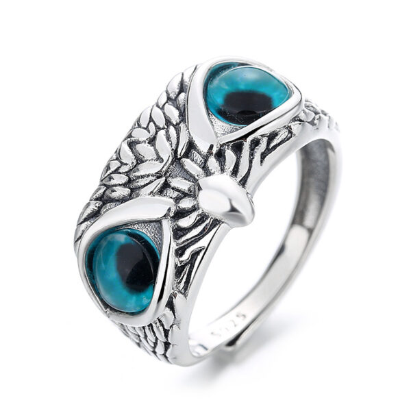 Wholesale Devil's Eye Owl Ring Retro Creative Exaggerated Animal Couple Opening Adjustable Ring Cross-Border