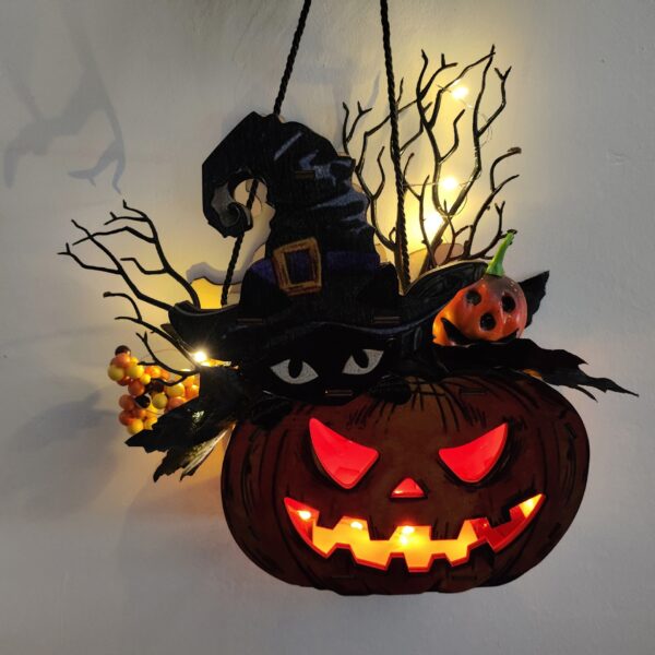 Wholesale Halloween Pumpkin Cat Lantern