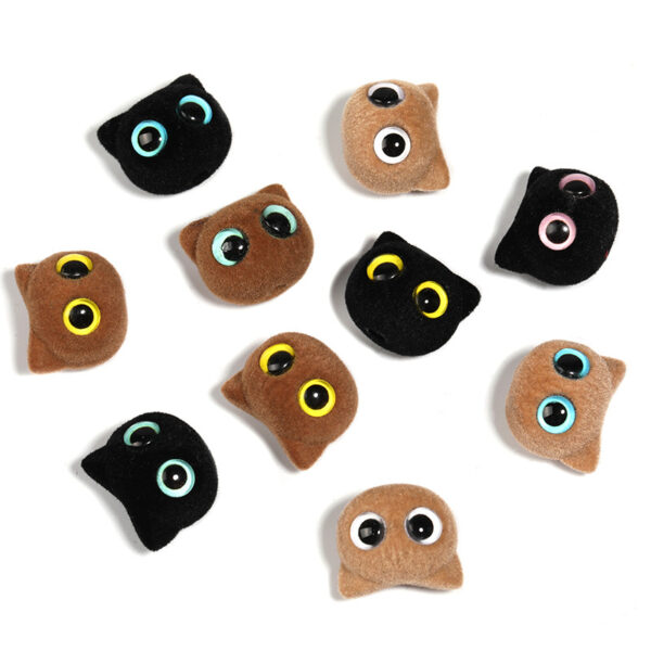 Wholesale Autumn and winter flocking big eyes kitten beaded cartoon cat eye acrylic beads DIY mobile phone chain accessories