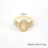 Wholesale Fashion Inlaid Zircon Virgin Mary Copper Zircon Geometric Ring