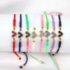 Wholesale Fashion Jewelry Adjustable Micro-set Colored Zircon Heart Copper Bracelet
