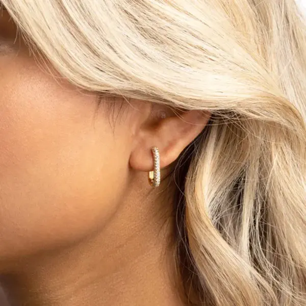 PVD Coated 18K Gold Real Gold Plated U Shape Stainless Steel Simple Style Waterproof Non Tarnish Earrings