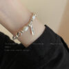 Wholesale South Korea New Broken Silver Baroque Pearl Bracelet Women's Unique Design High Sense Internet Celebrant Hand Jewelry