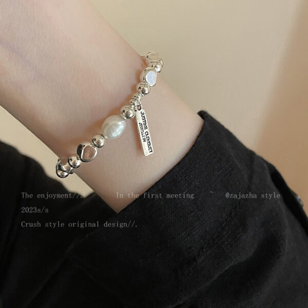 Wholesale South Korea New Broken Silver Baroque Pearl Bracelet Women's Unique Design High Sense Internet Celebrant Hand Jewelry
