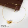 Wholesale Jewelry Simple Style Geometric Round Heart Shape 304 Stainless Steel 18K Gold Plated Plating Stainless Steel Necklaces